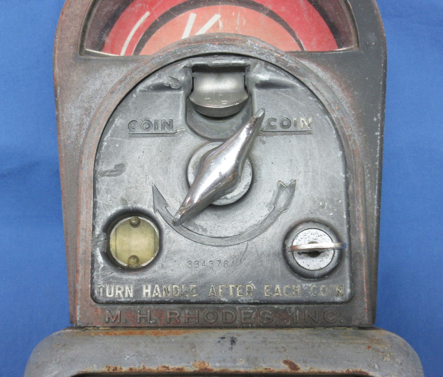 Vintage Rhodes M.H. Rhodes parking meter with key