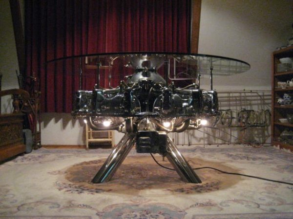 World War II Jacob's 1943 Bomber Training Engine Converted to Dining Room Table